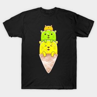 Of Cats, Ice cream and Cones - Melting Cool Cats T-Shirt